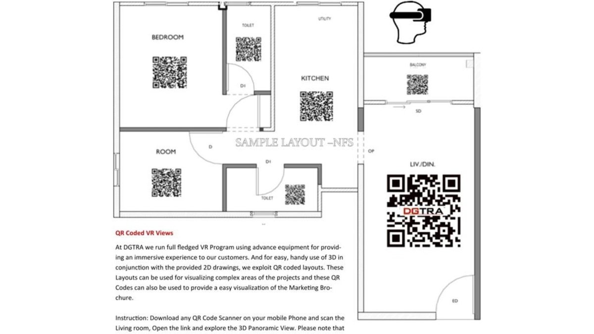 Live BIM model-based QR-coded floor plans for a real estate project.